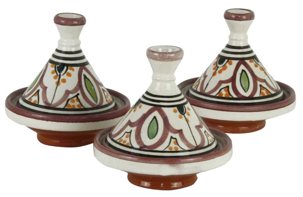 Hand-painted set of 3 mini tagines