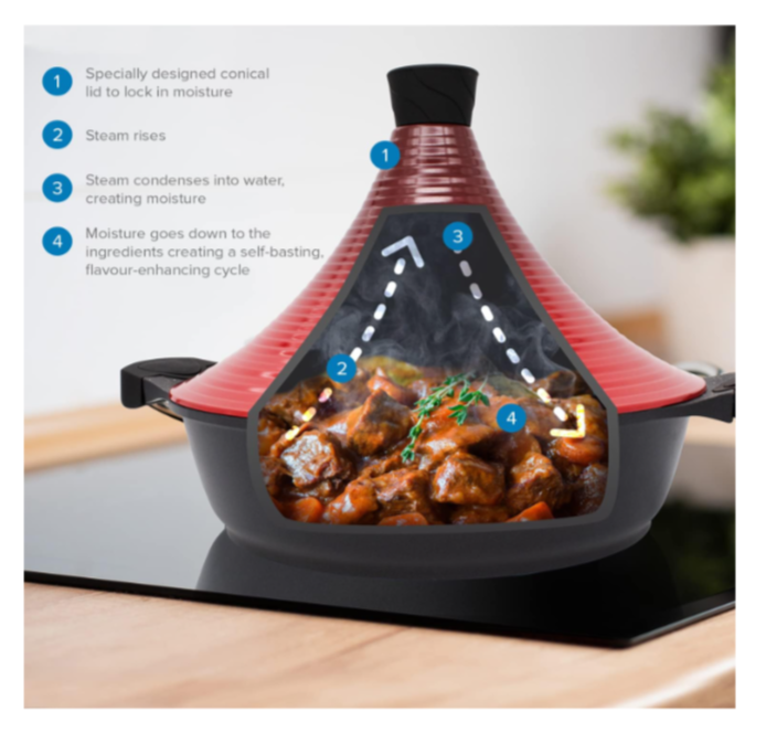 Joeji's Kitchen Large Aluminium Moroccan Tagine Dish, Non-Stick